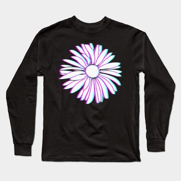 Daisy Flower glitch Long Sleeve T-Shirt by GeekCastle